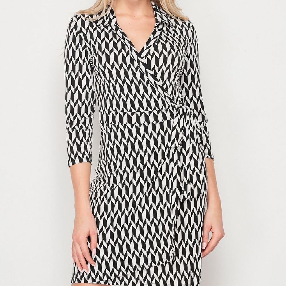 Blank Lewks It's A Wrap Printed Dress